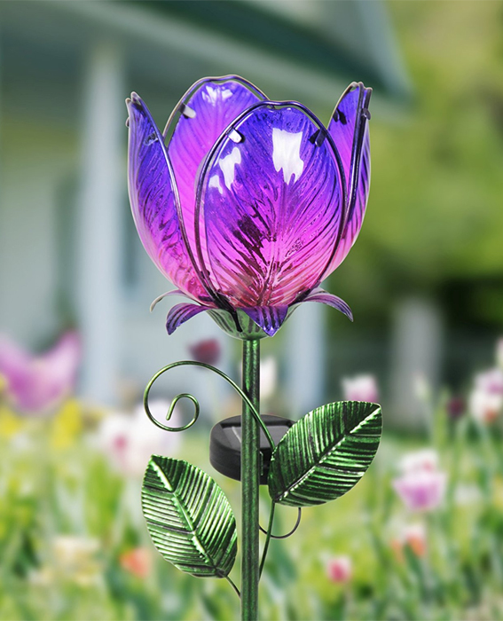 【専用です】14kgfブルーオパール✴︎フラワーガーデンカービングP260他 Solar Flower Garden Stake - Purple only $54.95 at Garden Fun