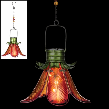 Solar Flower Lantern - Orange Lily - Click to enlarge