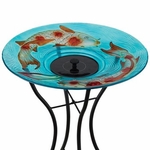 Solar Fountain/Birdbath & Stand - Koi Fish