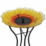 Solar Fountain/Birdbath & Stand - Sunflower