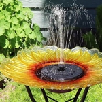 Solar Fountain/Birdbath & Stand - Sunflower