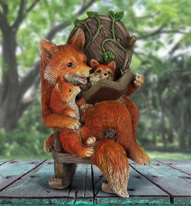 Solar Foxes Reading in Rocking Chair - Click to enlarge