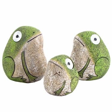 Solar Frogs w/Light Up Eyes (Set of 3) - Click to enlarge