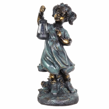 Solar Girl Holding Lantern - Bronze - Click to enlarge