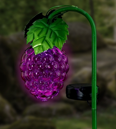 Solar Glass Grapes Garden Stake - Purple - Click to enlarge