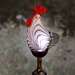 Solar Glass Rooster Garden Stake Solar Glass Rooster Garden Stake