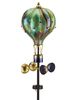 Solar Glass Swirl Balloon Spinner Stake - Green