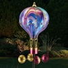 Solar Glass Swirl Balloon Spinner Stake - Purple