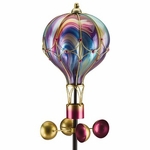 Solar Glass Swirl Balloon Spinner Stake - Purple