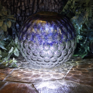 Solar Glass Tabletop Orb - Blue & Grey - Click to enlarge
