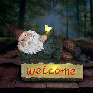 Solar Gnome on Welcome Log - Click to enlarge