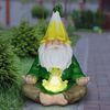 Solar Meditating Gnome w/Frog