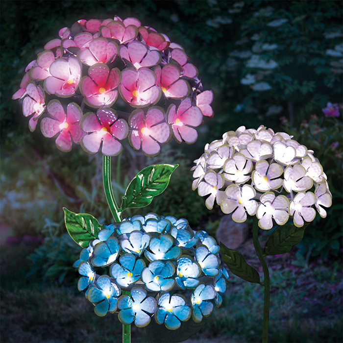 Solar Hydrangea Garden Stake - Blue only $39.99 at Garden Fun