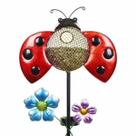 Solar Ladybug Bird Feeder Stake Solar Ladybug Bird Feeder Stake