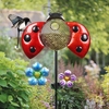 Solar Ladybug Bird Feeder Stake