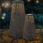 Solar Leaf Patio Shadow Lanterns (Set of 2)