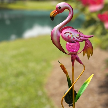 Solar LED Flamingo Bird Stake - Click to enlarge
