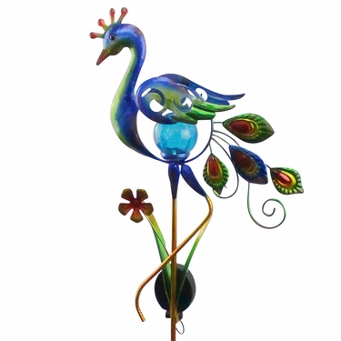 Solar LED Peacock Bird Stake - Click to enlarge