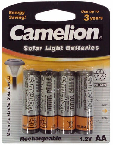 Solar Light Batteries - AA Ni-mh 4-pack - Click to enlarge