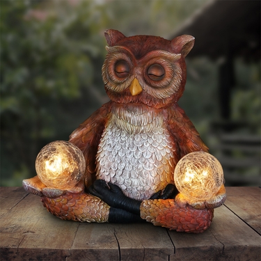 Solar Meditating Yoga Owl - Click to enlarge