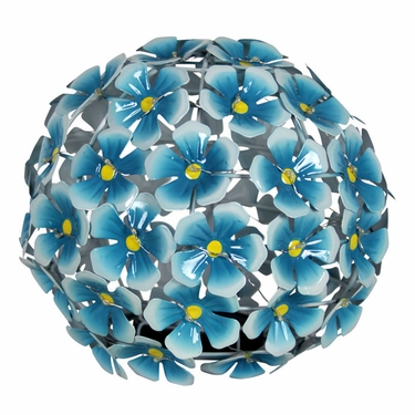 Solar Metal Tabletop Hydrangea - Blue - Click to enlarge