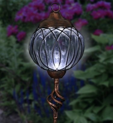 Solar Metal Wire Glass Links Stake - Click to enlarge