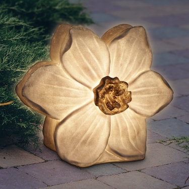 Solar White Narcissus Glowing Garden Light - Click to enlarge