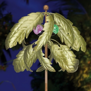 Solar Palm Tree Wind Spinner - Click to enlarge