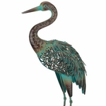 Solar Patina Crane Decor - Down Solar Patina Crane Decor - Down