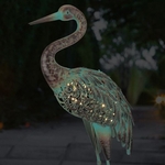 Solar Patina Crane Decor - Down