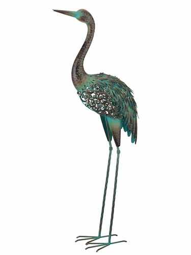 Solar Patina Crane Decor - Up - Click to enlarge