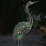Solar Patina Crane Decor - Up