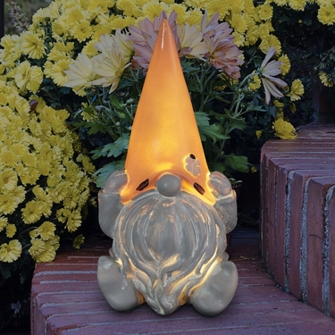 Solar Gnome Peach Hat Statue - Click to enlarge