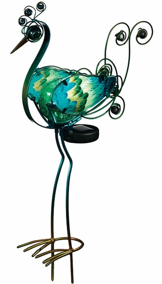 Solar Peacock Stake - Green - Click to enlarge