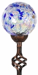 Solar Pearlized Honeycomb Finial Garden Stake - Dk Blue