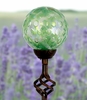 Solar Pearlized Honeycomb Finial Garden Stake - Green