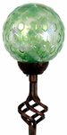 Solar Pearlized Honeycomb Finial Garden Stake - Green