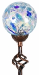 Solar Pearlized Honeycomb Finial Garden Stake - Lt Blue