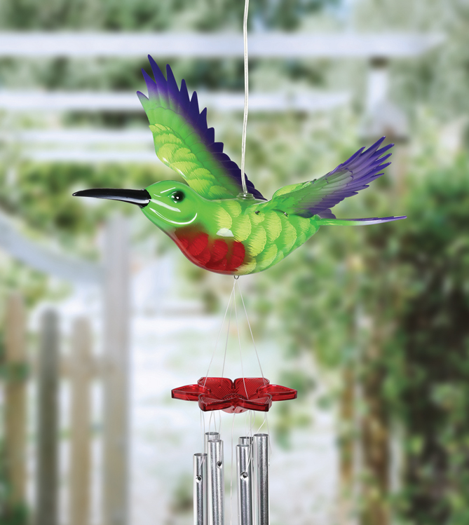 Solar Hummingbird Wind Chime | Solar Powered Hummingbird at