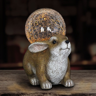 Solar Rabbit w/Glass Globe - Click to enlarge