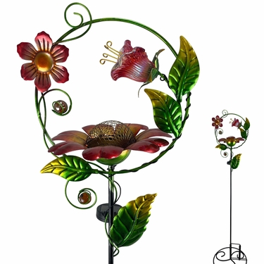 Solar Red Flower Feeder Stake - Click to enlarge