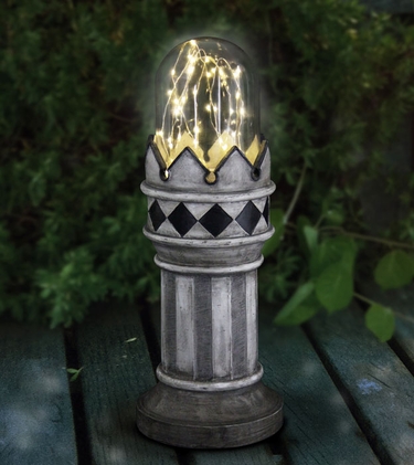Solar Resin Pilar w/Glass Top - Click to enlarge