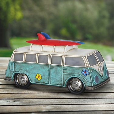 Solar Retro VW Bus Statue - Click to enlarge
