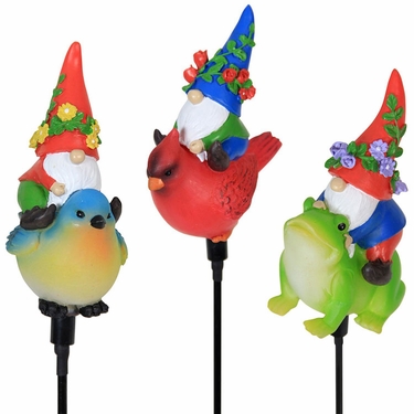Solar Riding Gnome Stakes (Set of 3) - Click to enlarge