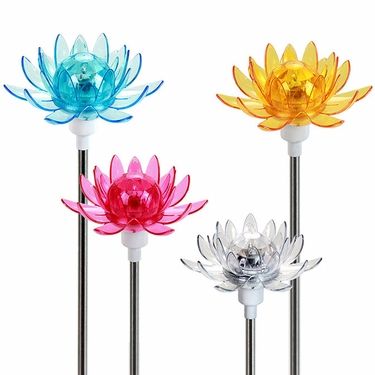 Solar Rotating Garden Flowers (Set of 4) - Click to enlarge