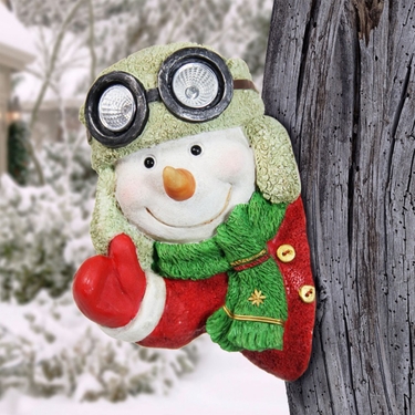 Solar Snowman Tree Hugger - Click to enlarge