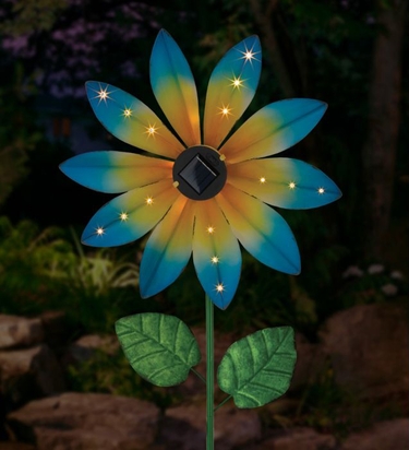 Solar Spinner Flower Stake - Blue - Click to enlarge