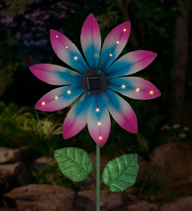Solar Spinner Flower Stake - Pink - Click to enlarge