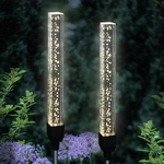 Solar Square Bubble Stakes (Set of 2) - White Solar Square Bubble Stakes (Set of 2) - White