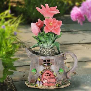 Solar Tea Kettle - Peach Flowers - Click to enlarge